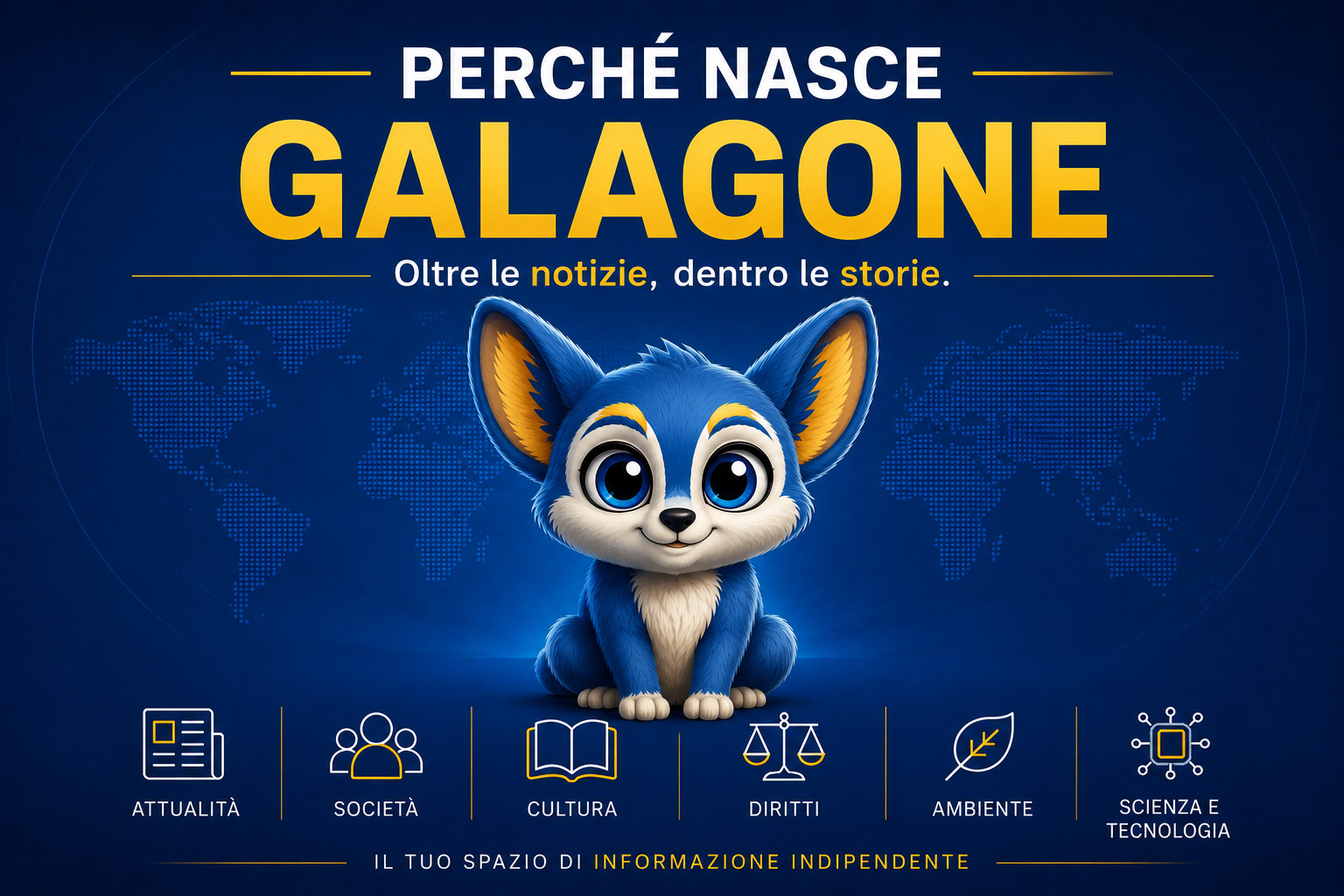 Galagone, il galagone mascotte del giornale, per l'articolo "Perché nasce GALAGONE"